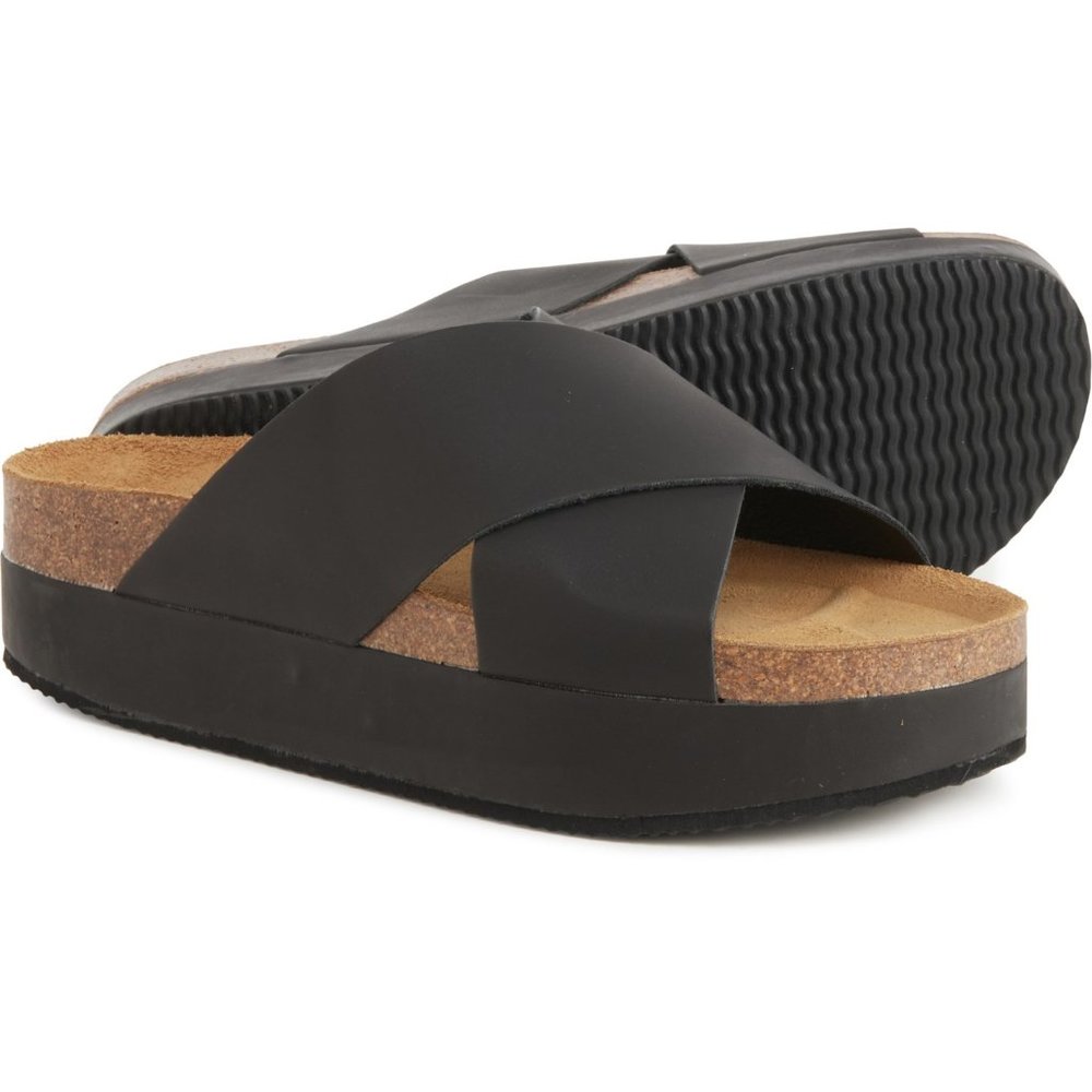 Free People Sidelines Flatform Slide Sandal Black Size 41